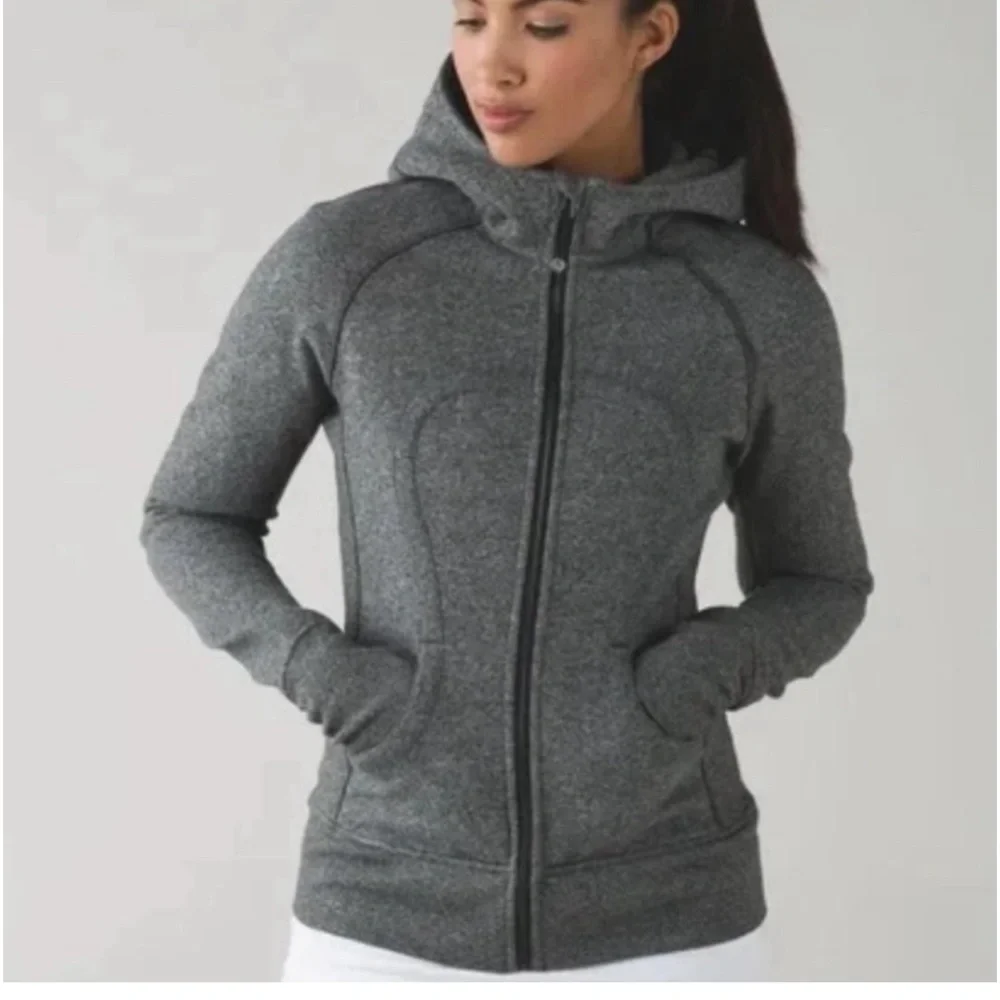 Grey heather grey lululemon scuba full zip hoodie size 8